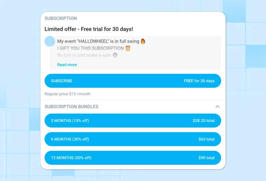 Subscription bundles example