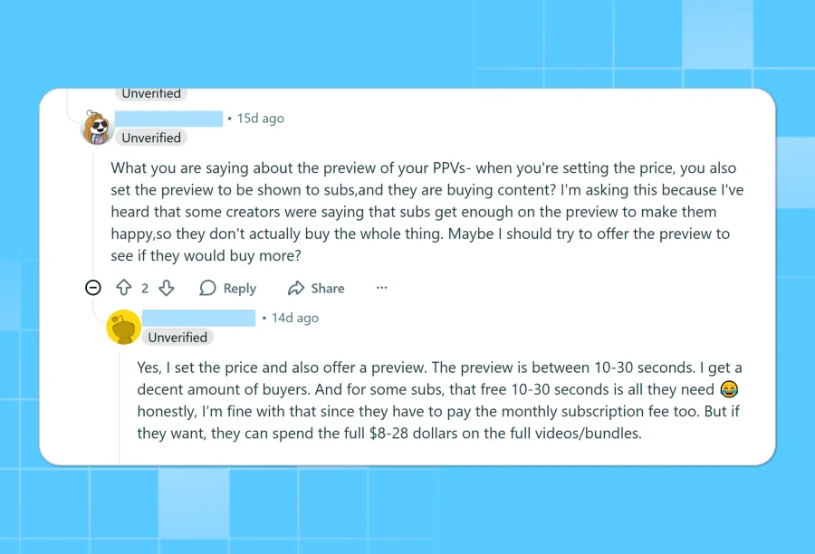 Using previews is another way to attract attention