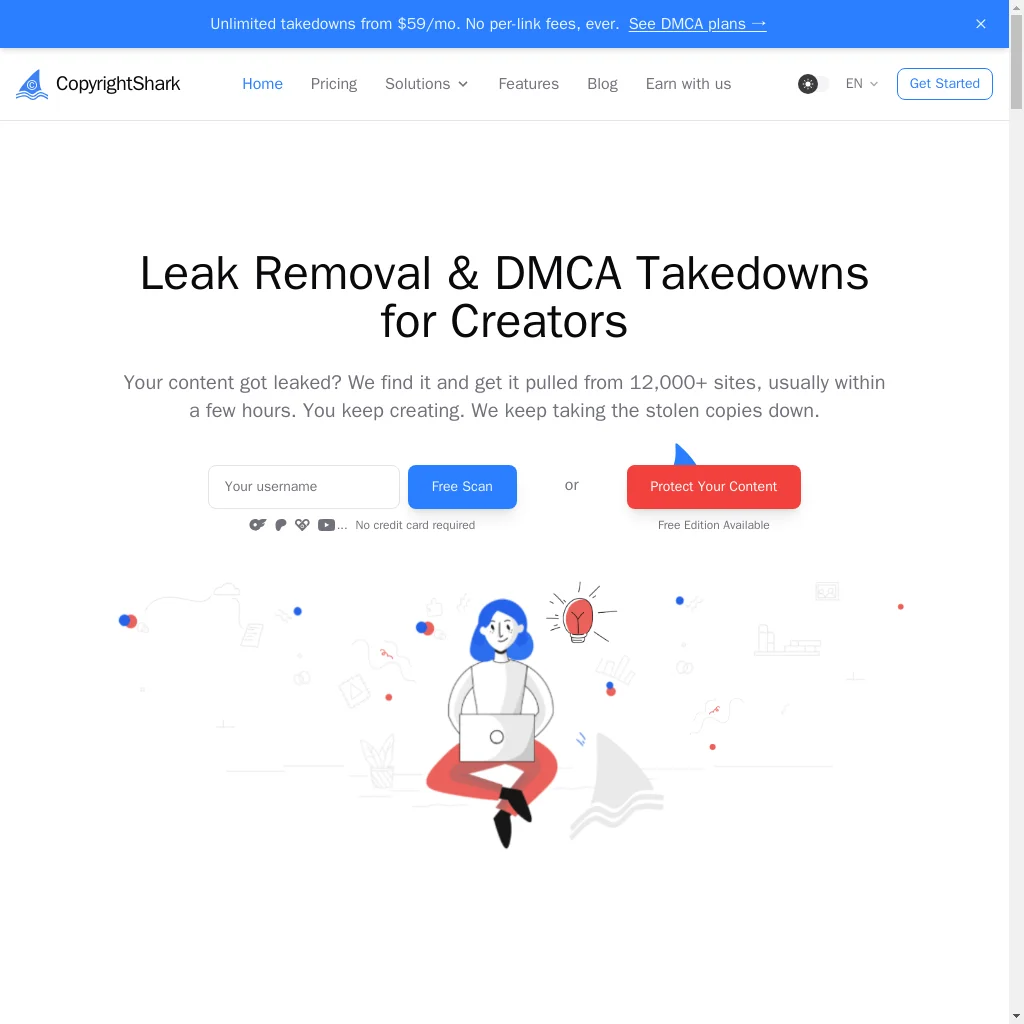 CopyrightShark website