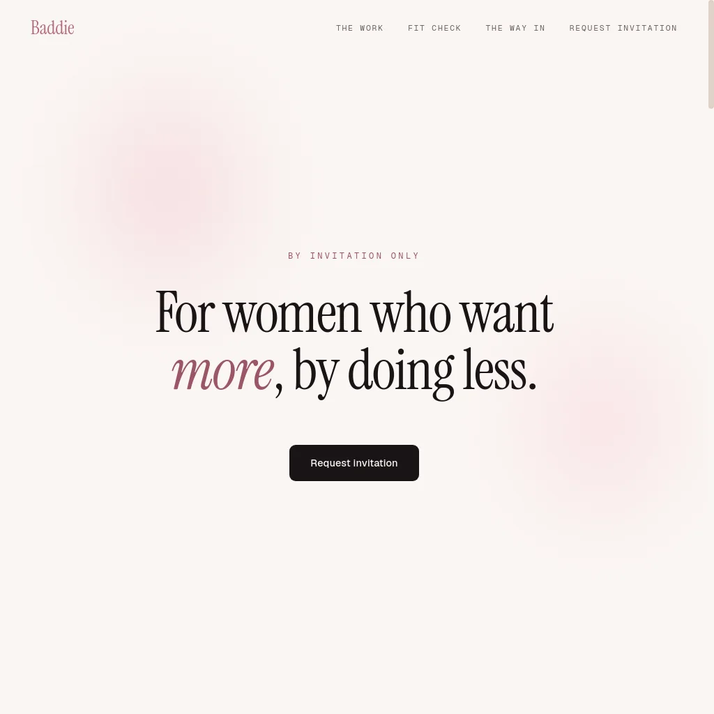 Baddie website preview