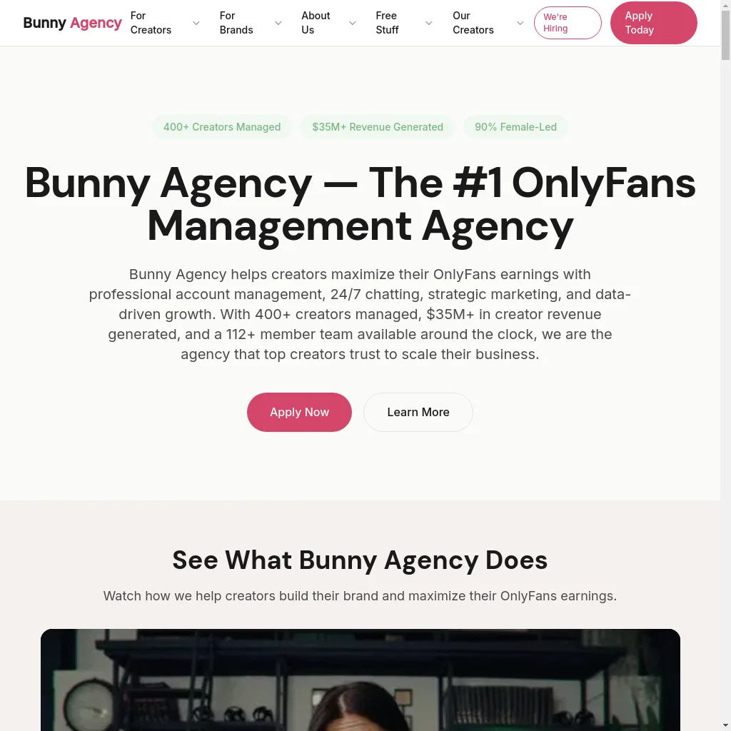 The Bunny Agency website preview