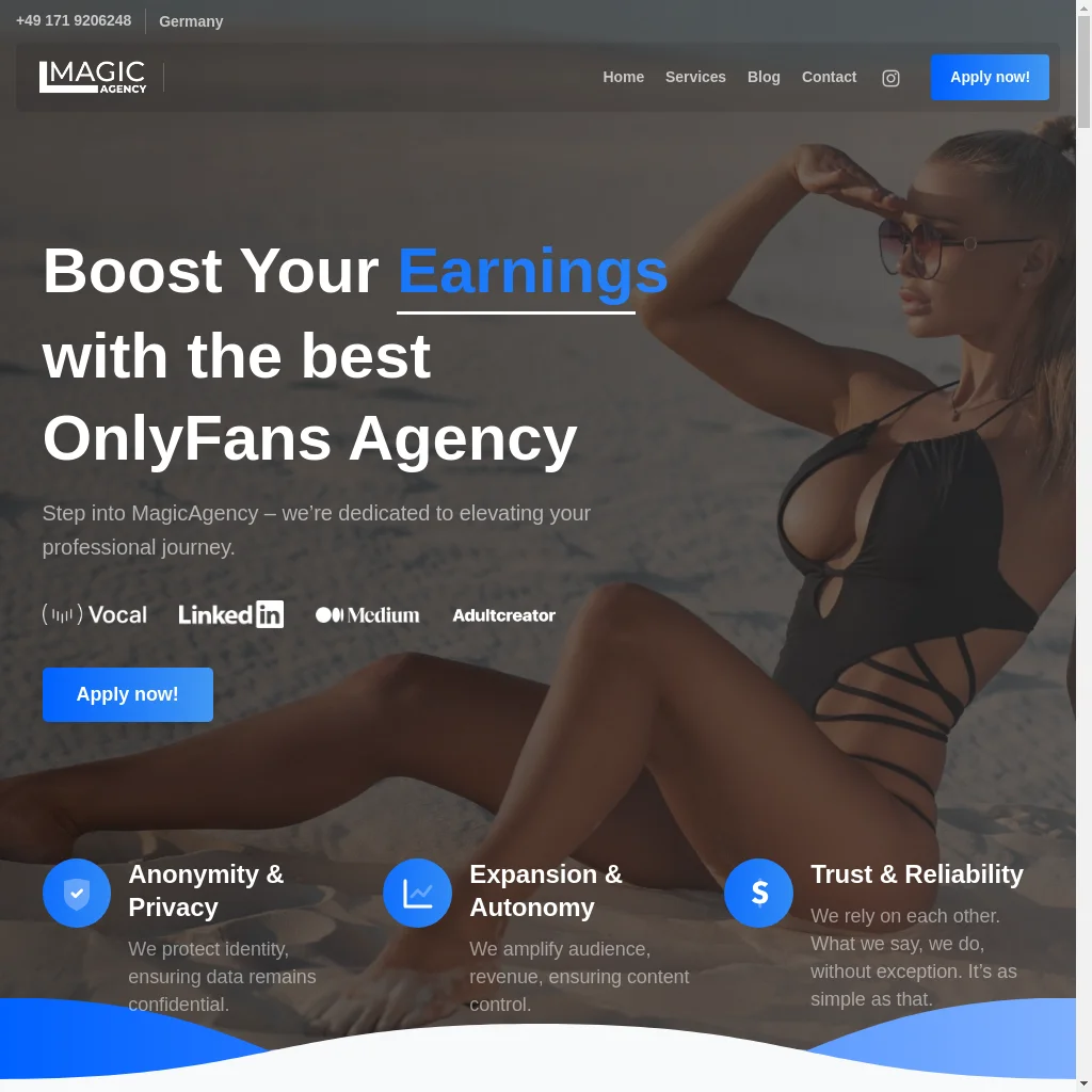 Magic Agency website preview