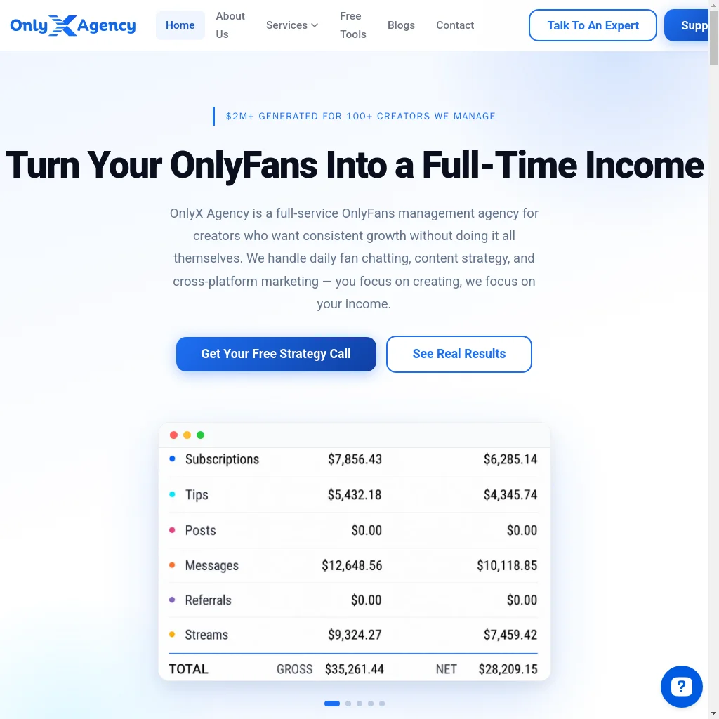 OnlyXagency website preview
