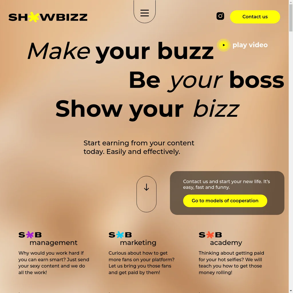 ShowBizz website preview