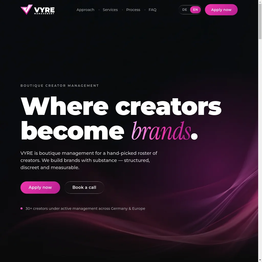 VYRE Management website preview