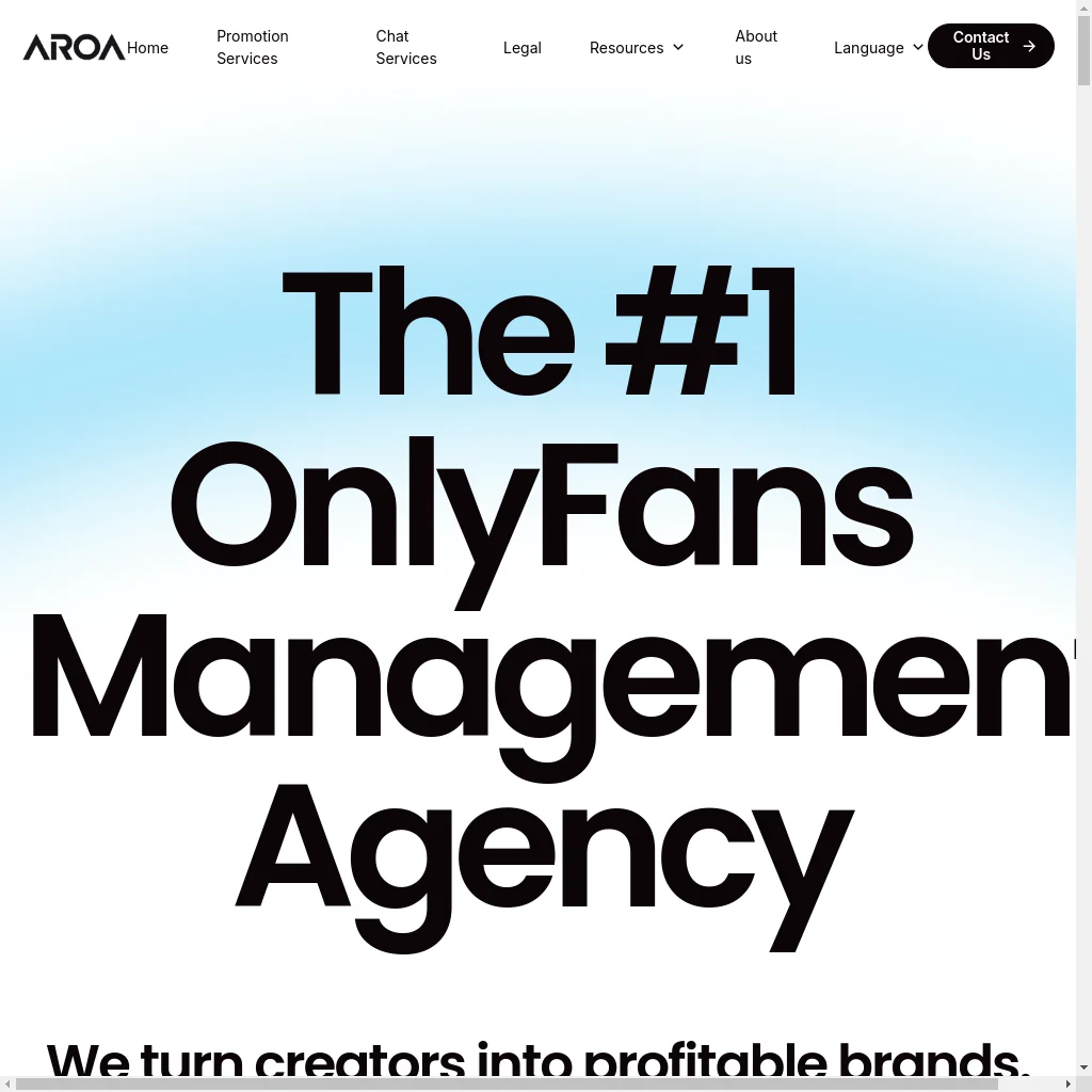 AROA website preview