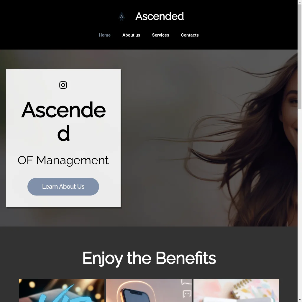 Ascended website preview