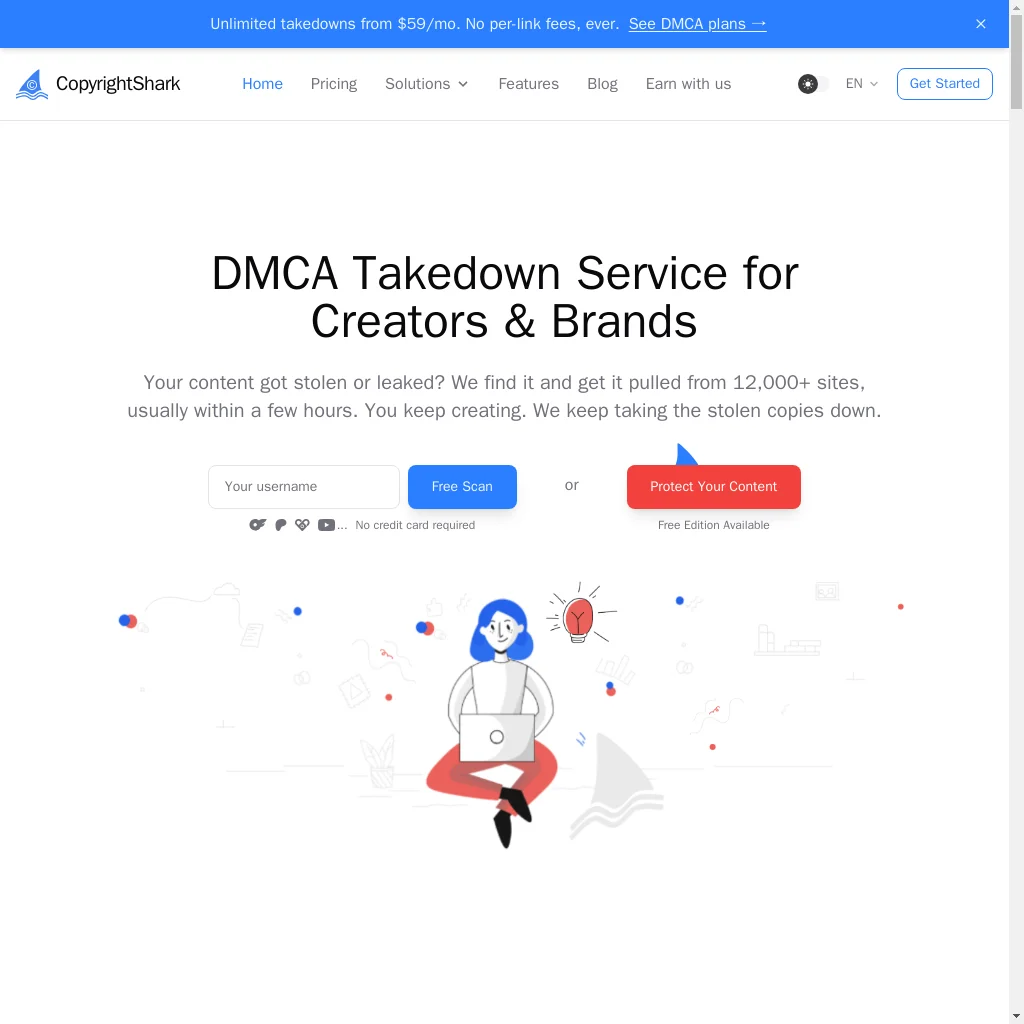 CopyrightShark website