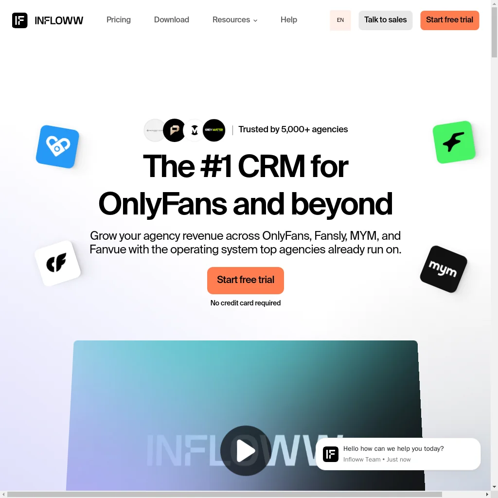 Infloww website