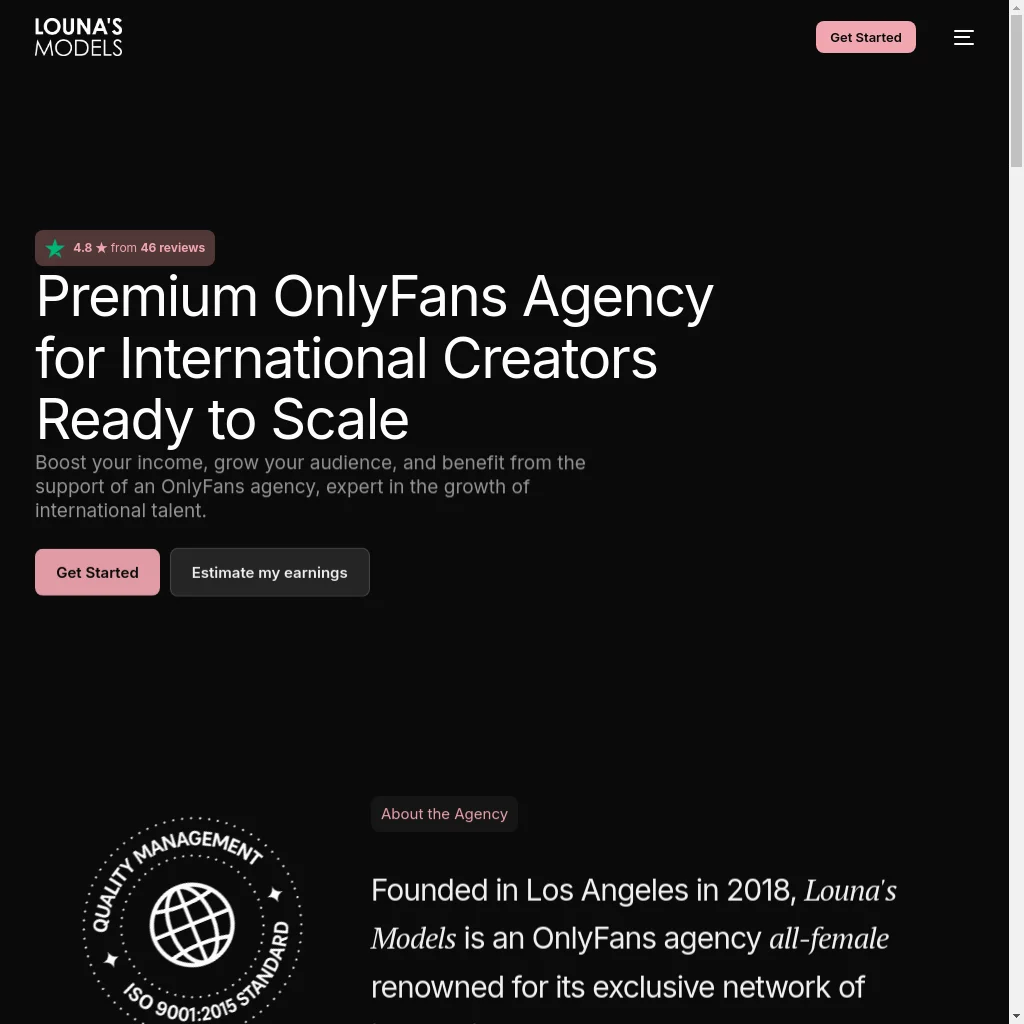 Louna's Models website preview