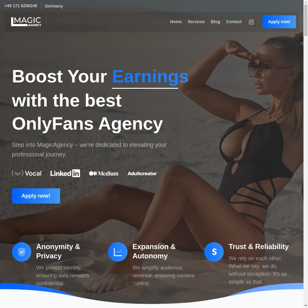 Magic Agency website preview