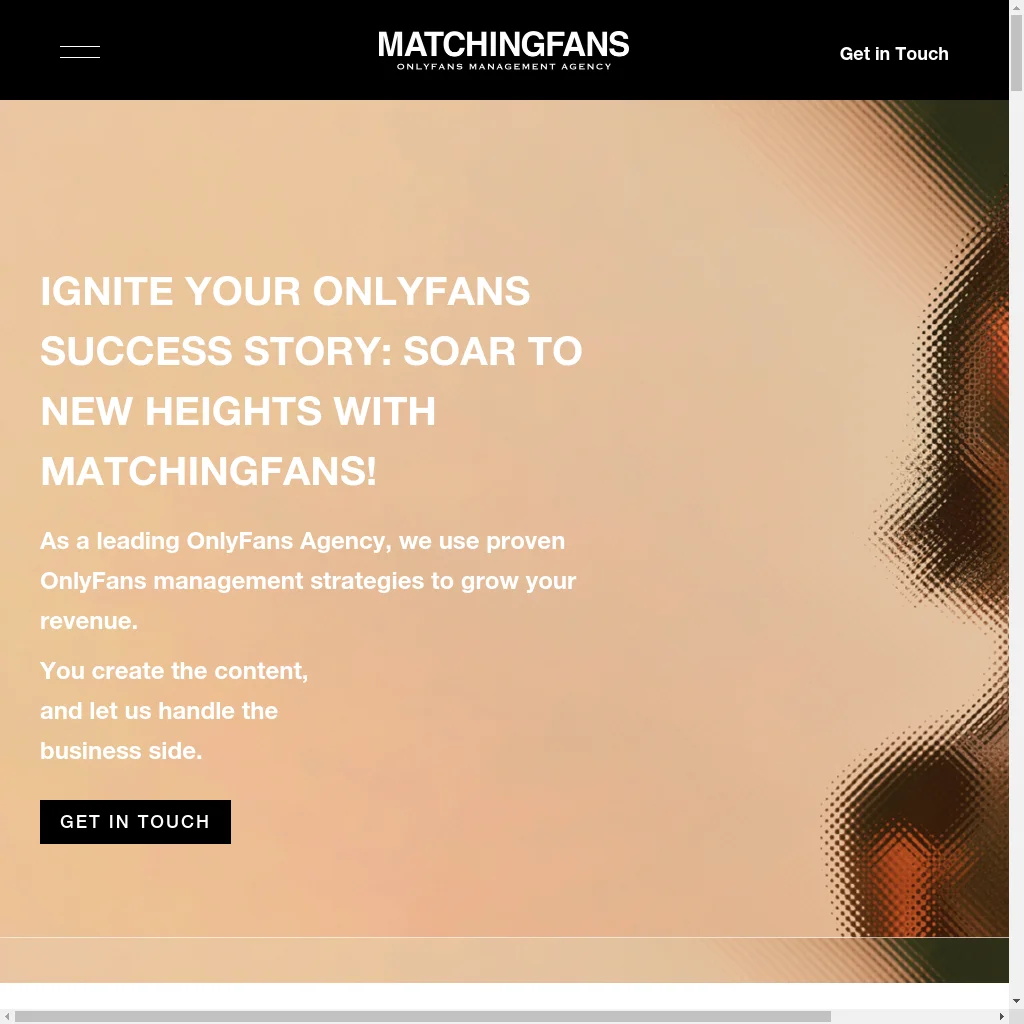 Matching Fans website preview