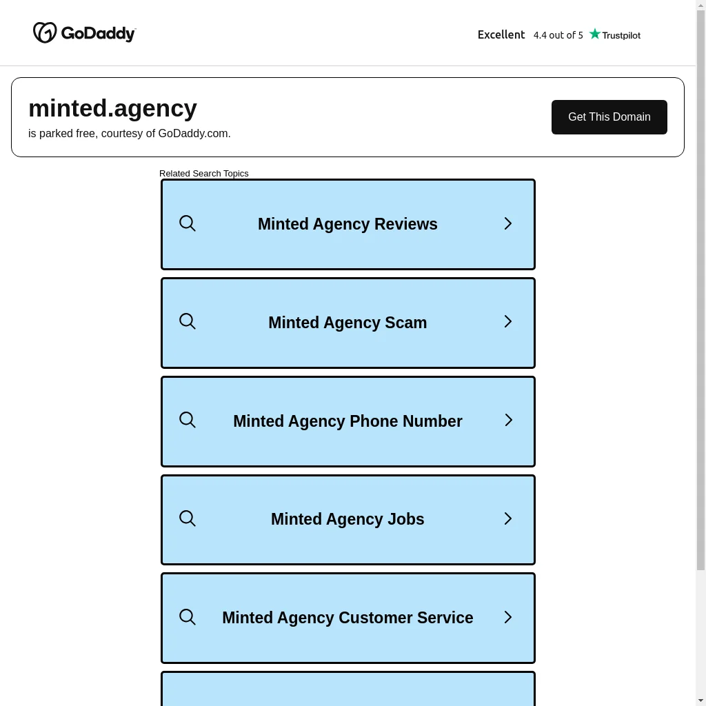 Minted Agency website preview