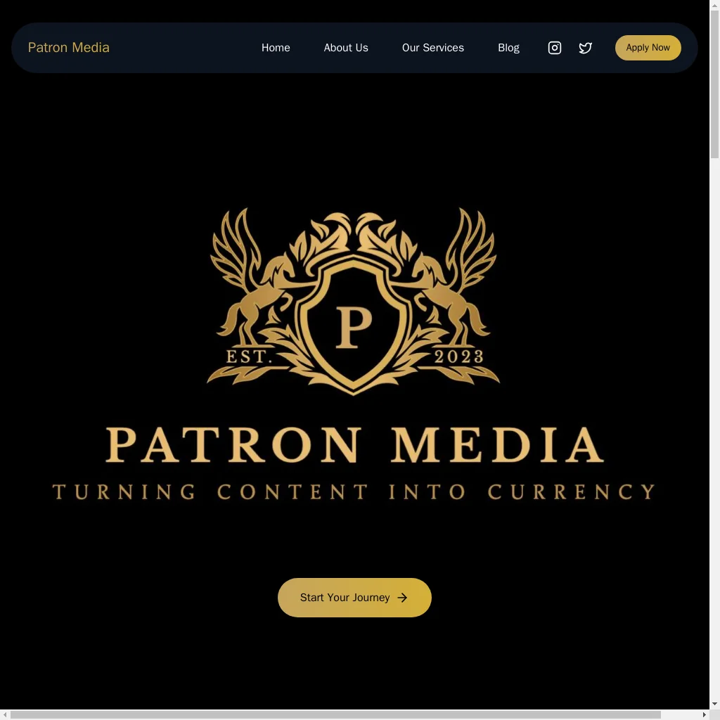 Patron Media website preview