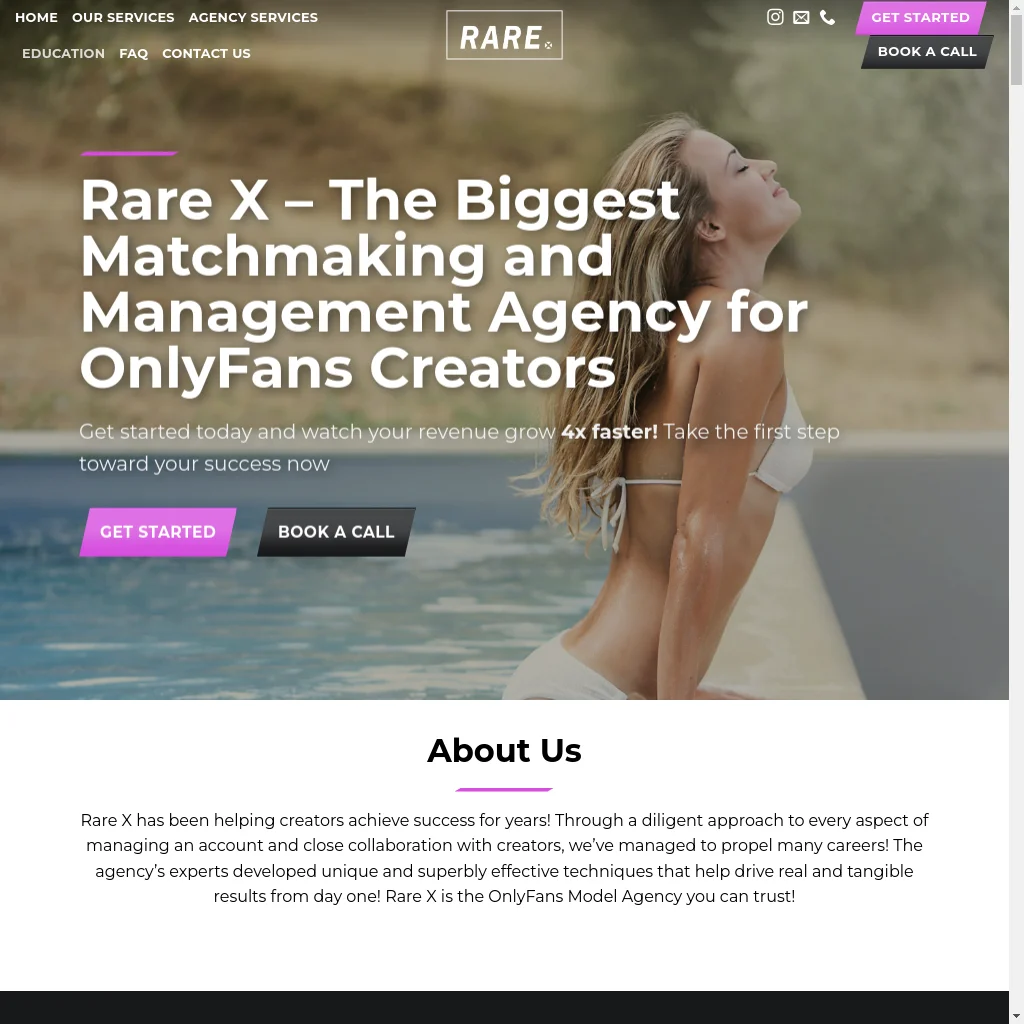 Rare X Network website preview