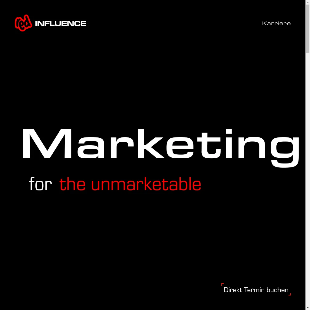 red influence website preview