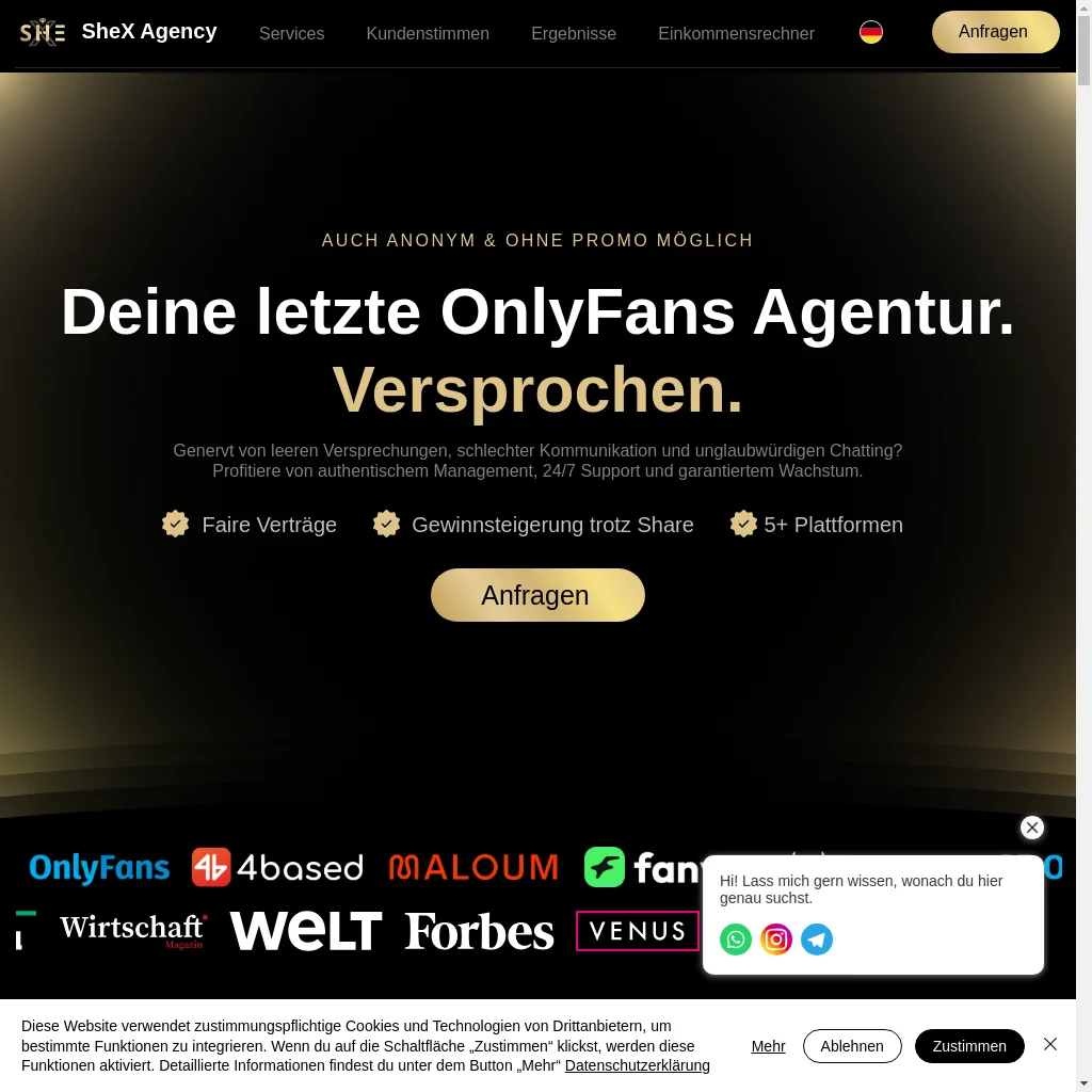 SheX Agency website preview