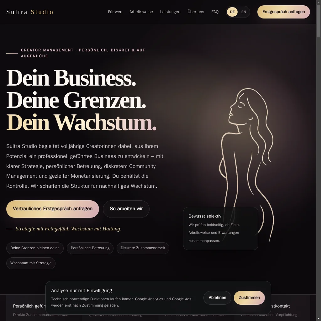 Sultra Studio website preview