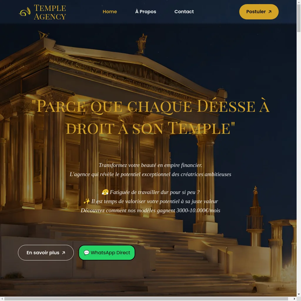 Temple Agency website preview