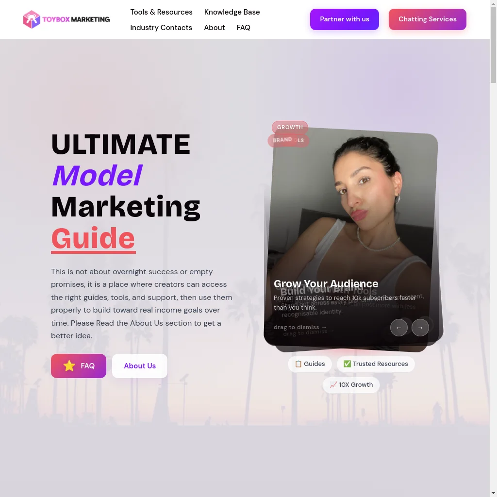 ToyBox Marketing website preview
