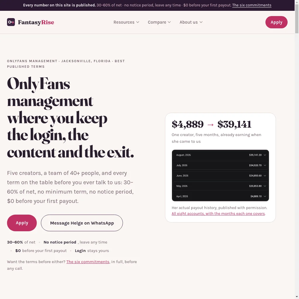 FantasyRise website preview