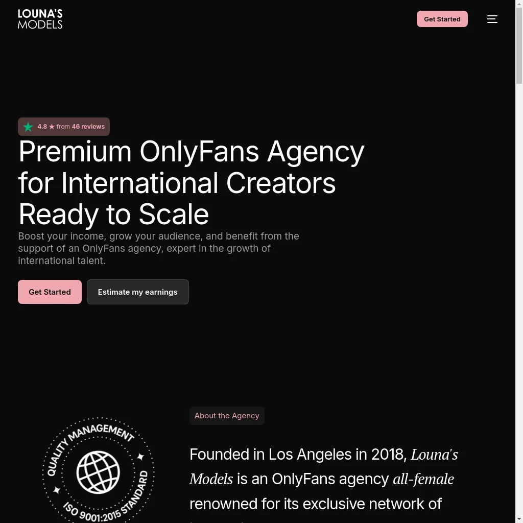 Louna's Models website preview