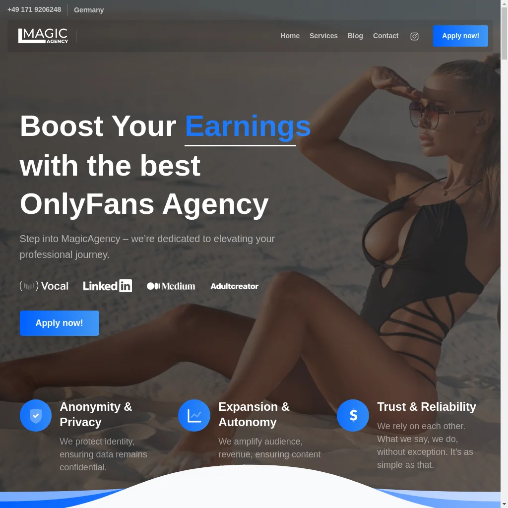 Magic Agency website preview