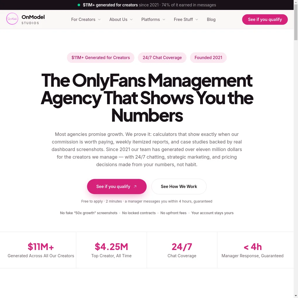 OnModelStudios website preview