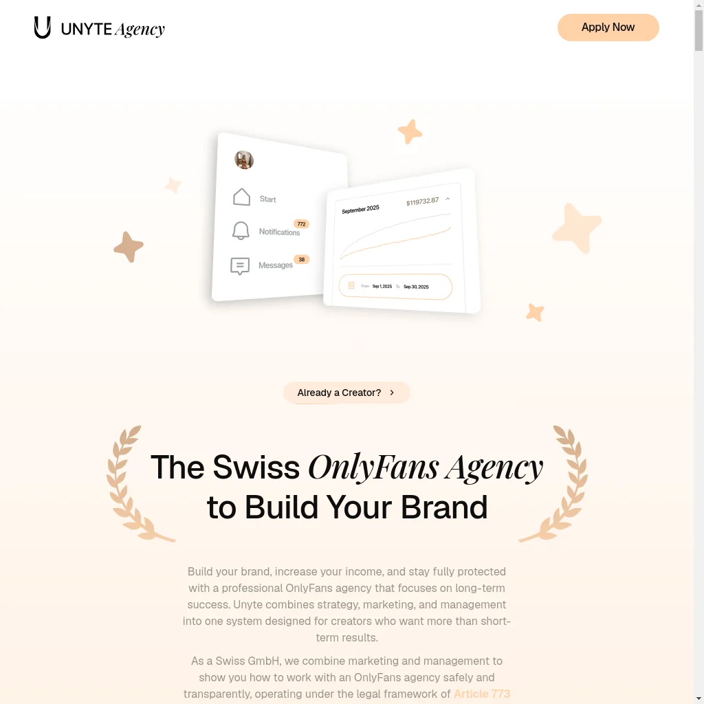 Unyte Agency website preview