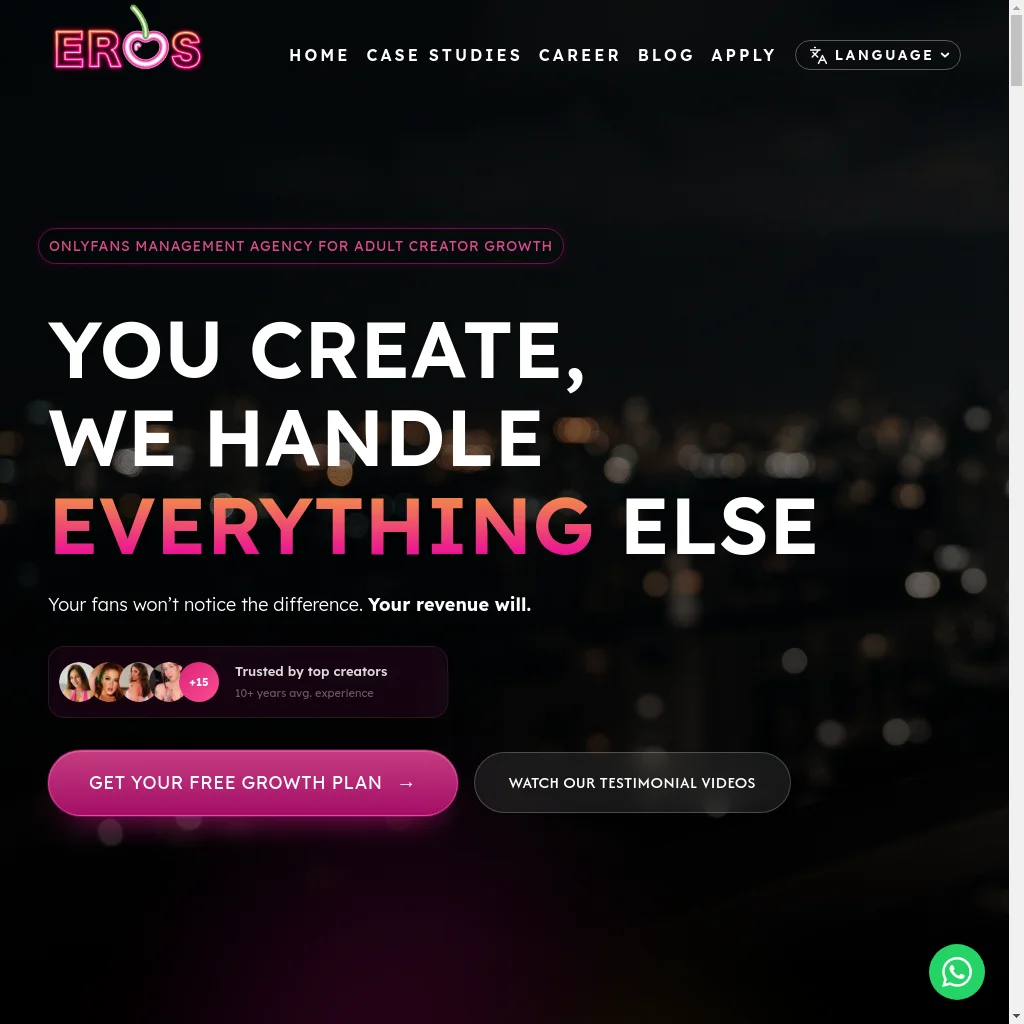 EROS Agency website preview