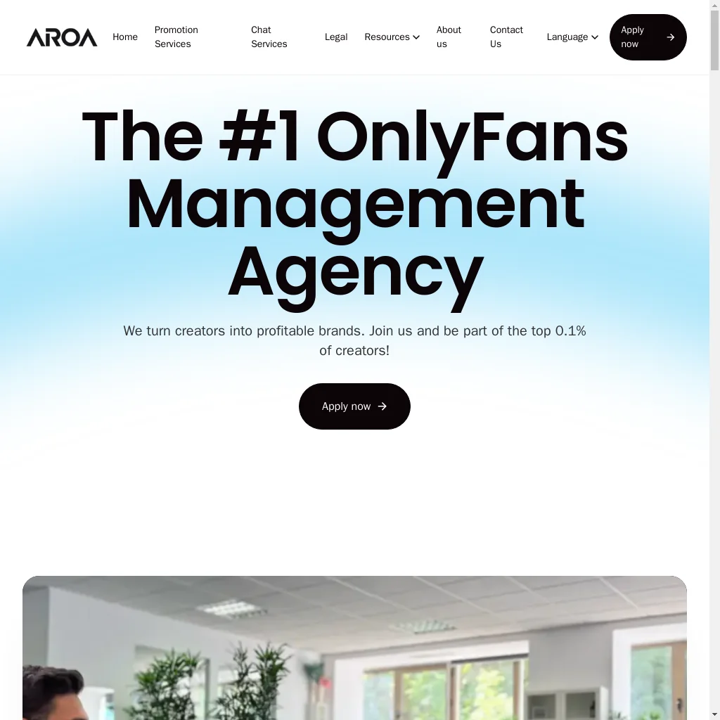 AROA website preview