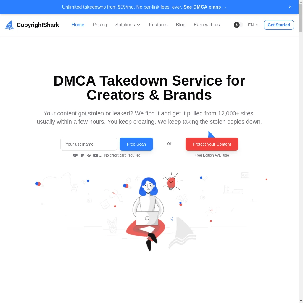 CopyrightShark website