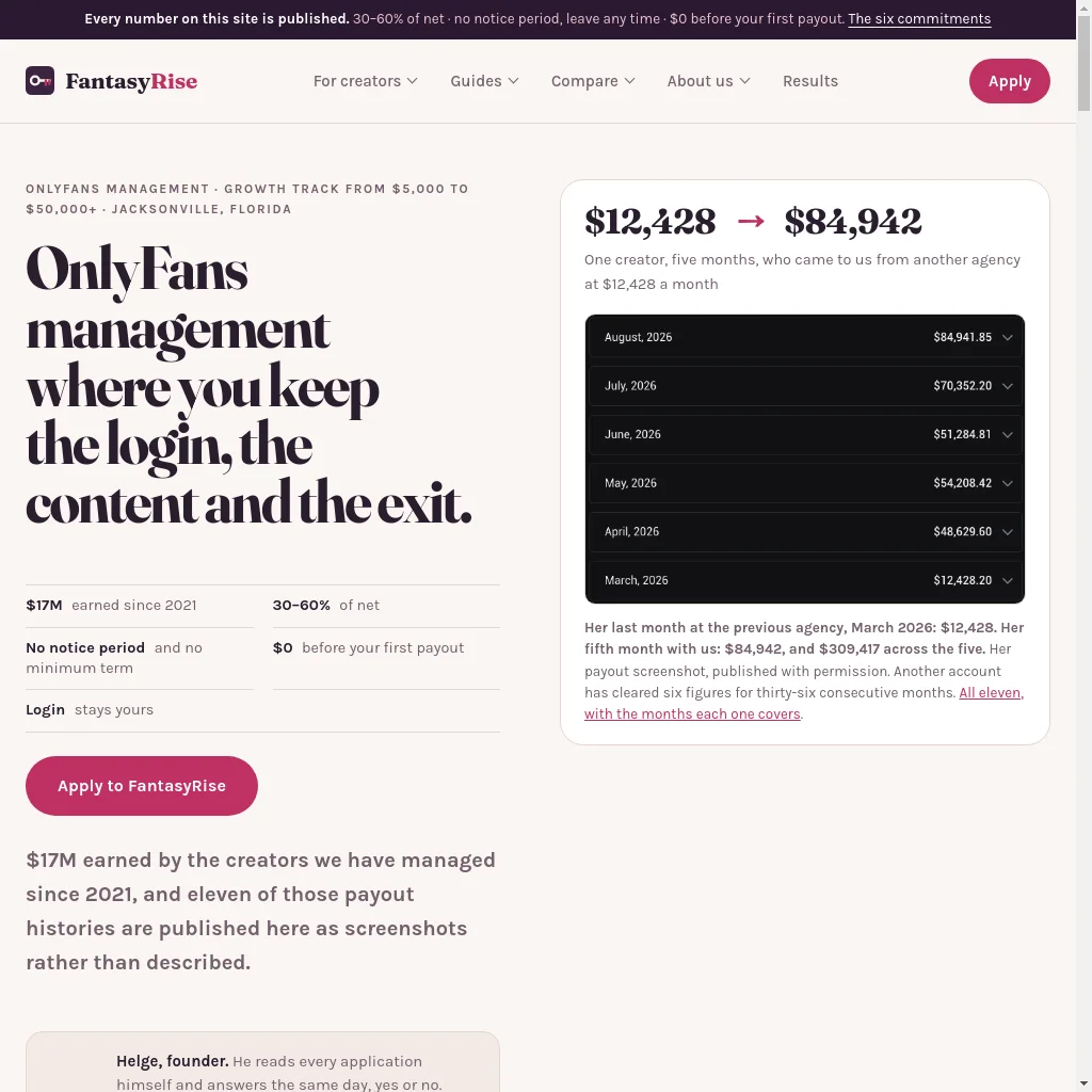 FantasyRise website preview