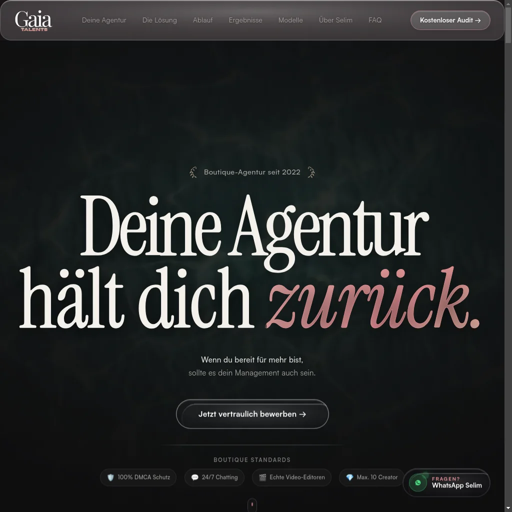 GAIA Talents website preview