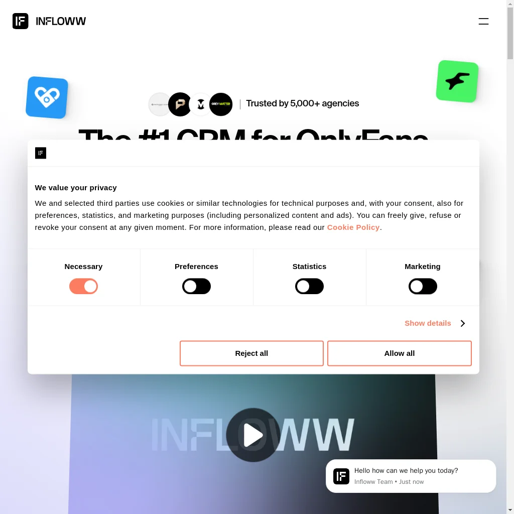 Infloww website