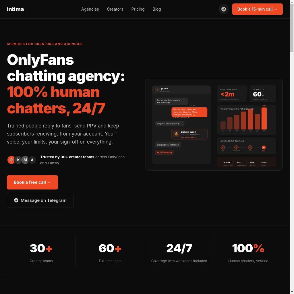 Intima Agency website preview