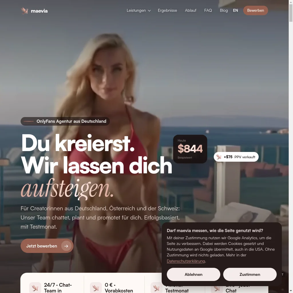 maevia website preview