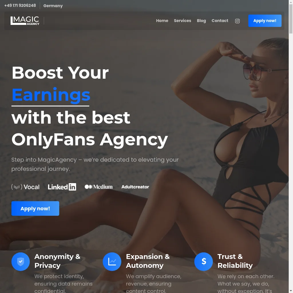 Magic Agency website preview