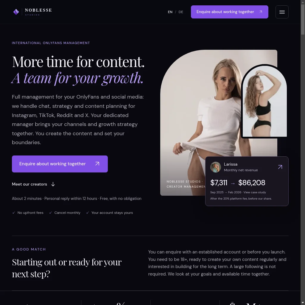 Noblesse Studios website preview