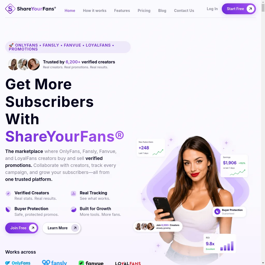 ShareYourFans website