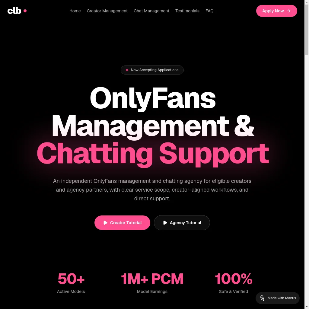 The Creators Clb website preview